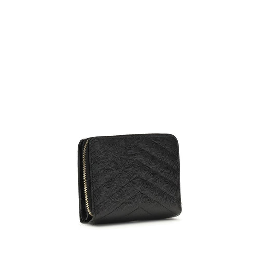Saint Laurent Portemonnaie aus schwarzem Kalbsleder (Bos Taurus)