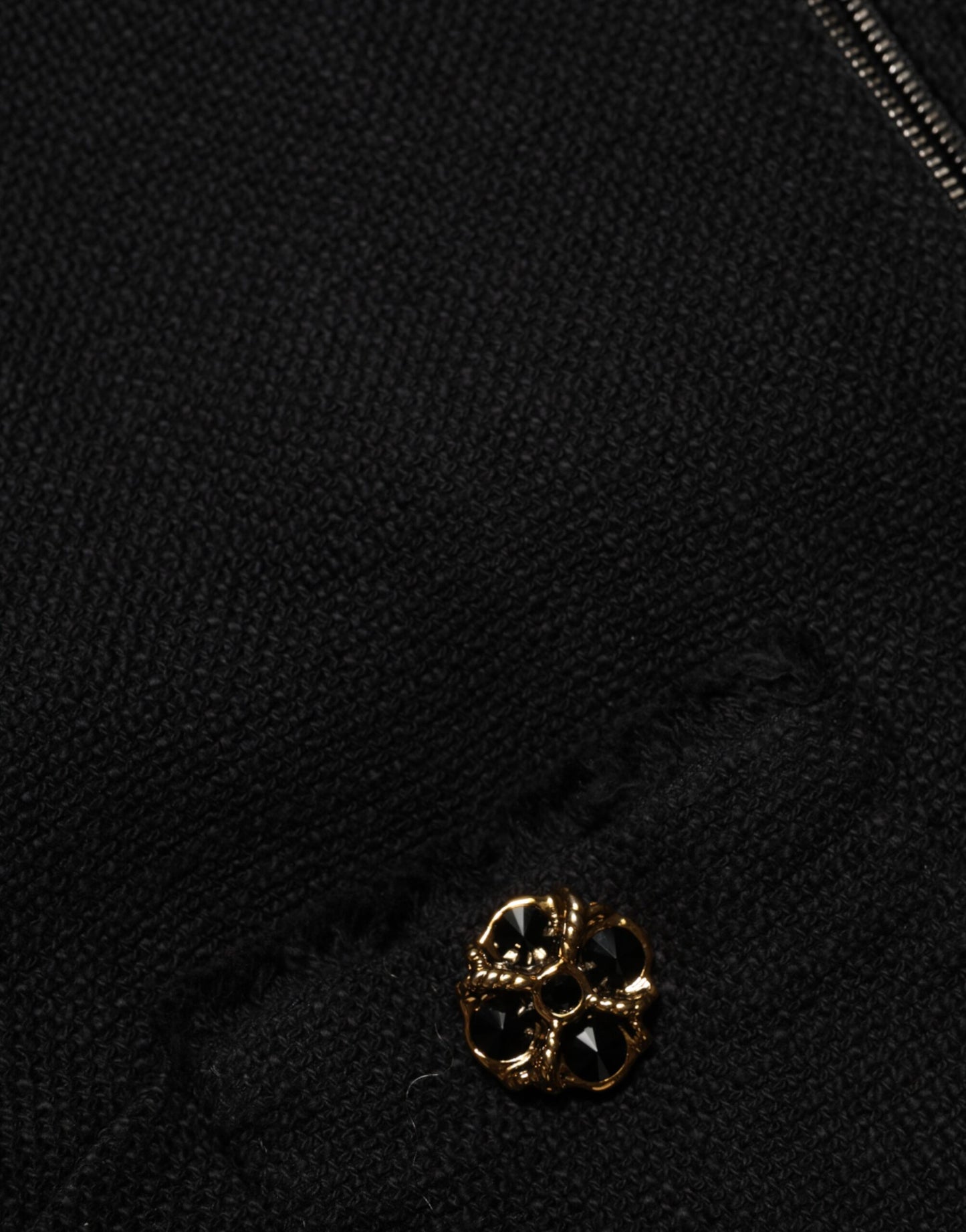 Dolce & Gabbana – Kurze Manteljacke aus schwarzer Baumwolle mit durchgehendem Reißverschluss
