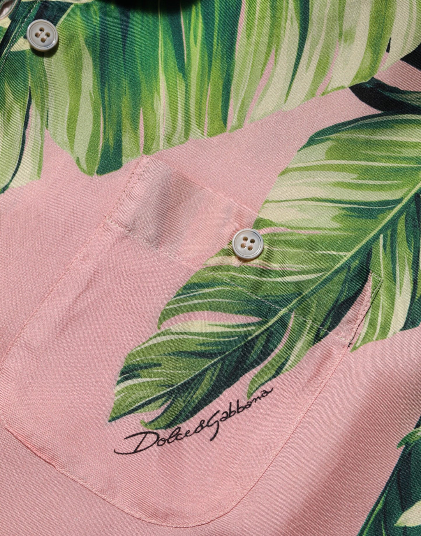 Dolce & Gabbana – Übergroße Bluse im Dschungelwald-Stil, Pink