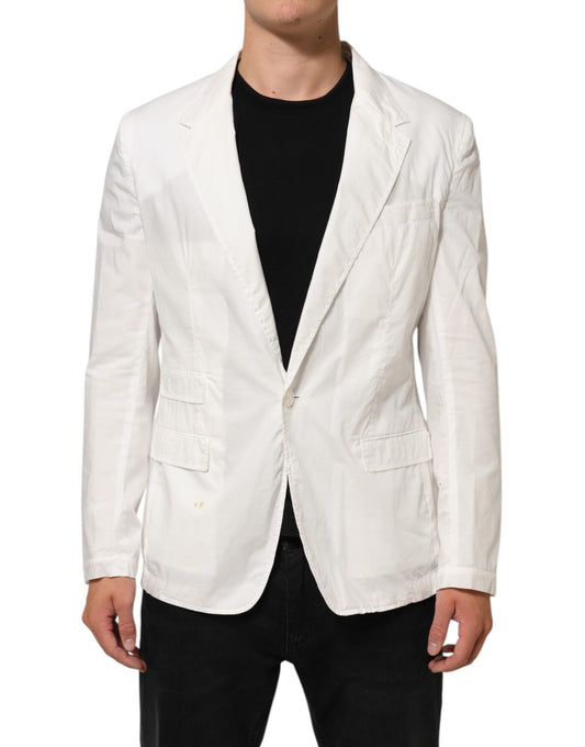 Dolce & Gabbana – Weißer Anzugsblazer aus Baumwolle mit 1 Knopf