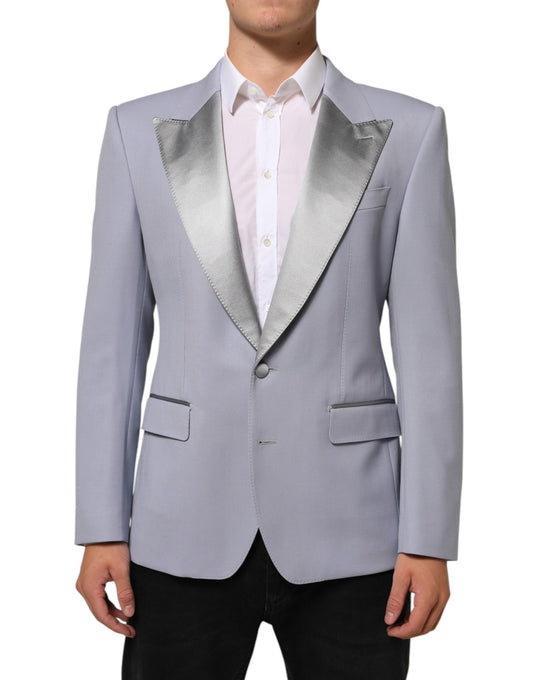 Dolce & Gabbana Grauer Woll-SICILIA-Anzugblazer mit 2 Knöpfen für Herren