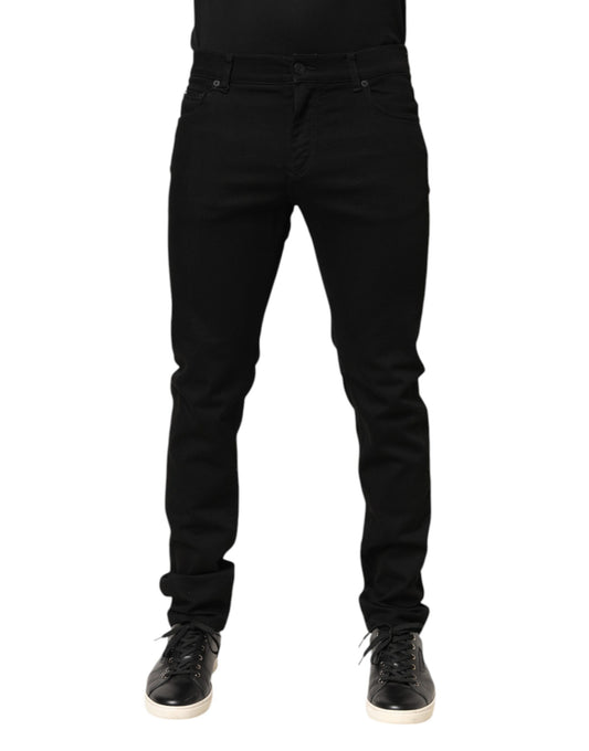 Dolce & Gabbana Schwarze Skinny-Jeans aus Baumwolle mit mittlerer Taille für Herren