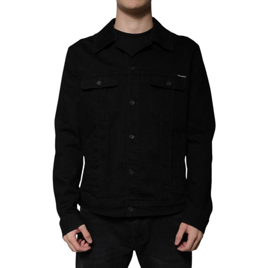 Dolce & Gabbana Schwarze Baumwoll-Jeansjacke
