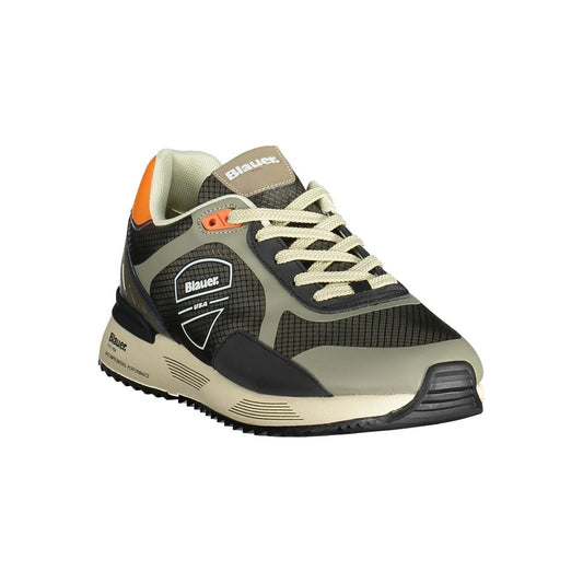 Blauer grüner Polyester-Sneaker