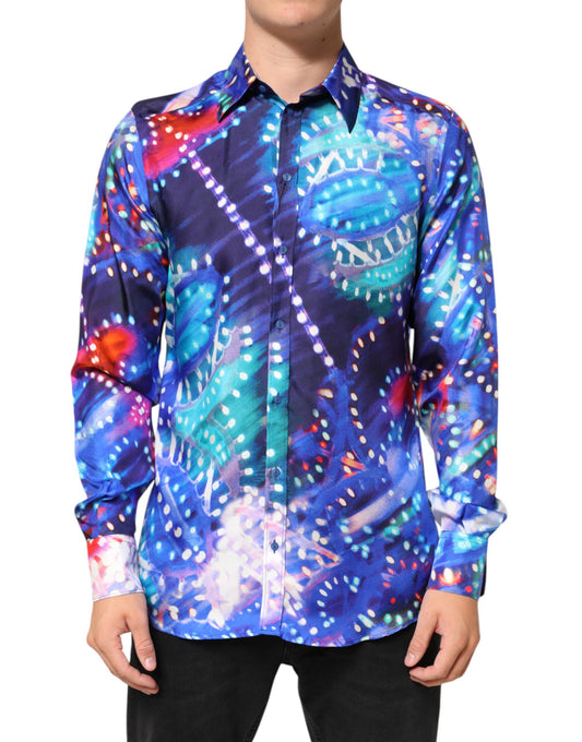 Dolce & Gabbana Mehrfarbiges Luminarie MARTINI Slim Herrenhemd