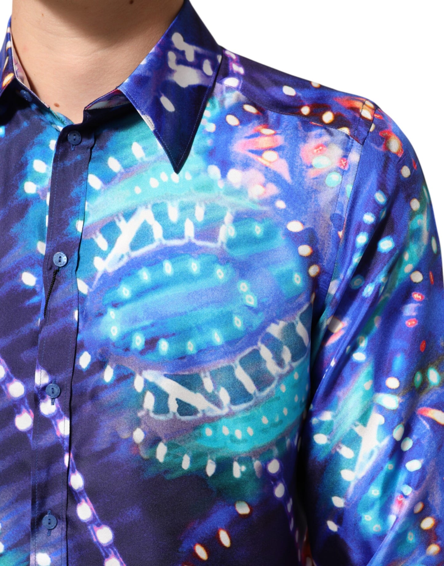 Dolce & Gabbana Mehrfarbiges Luminarie MARTINI Slim Herrenhemd