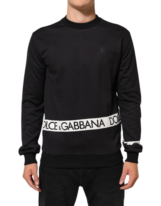 Dolce & Gabbana Herren-Sweatshirt mit Rundhalsausschnitt und schwarzem Logo