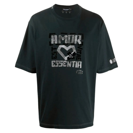 Dolce & Gabbana Schwarzes Baumwoll-T-Shirt