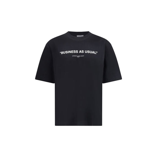 Off-White T-Shirt mit „Business Quote“-Print