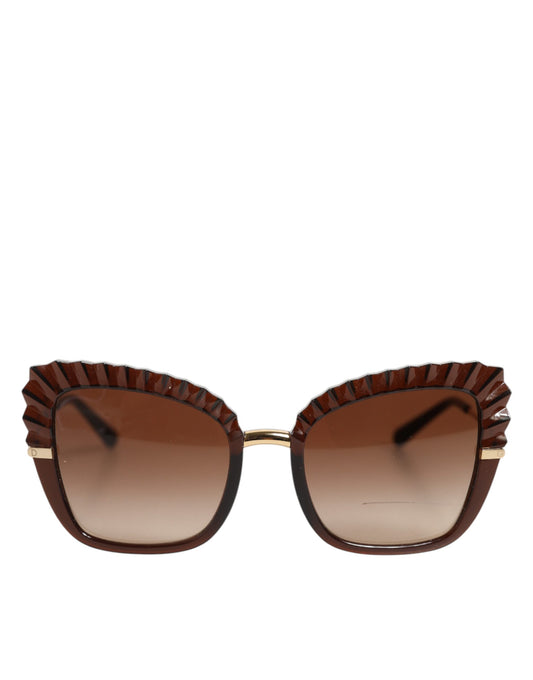 Dolce & Gabbana DG6131 – Plissierte Sonnenbrille mit Schmetterlings-Design in Braun