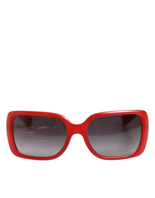 Dolce & Gabbana DG6093 – Rote, rechteckige Sonnenbrille mit grauen Verlaufsgläsern