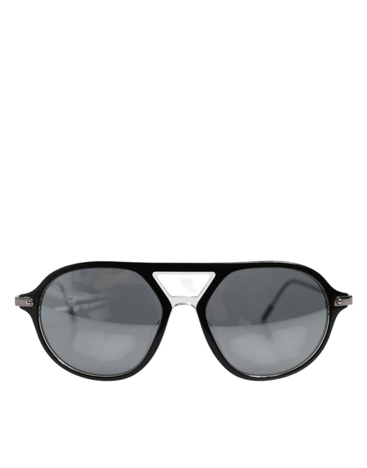 Dolce & Gabbana DG4343F Piloten-Sonnenbrille mit schwarzem Acetatrahmen