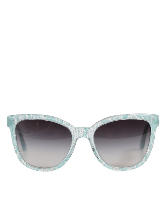 Dolce & Gabbana DG4190 Rechteckige Sonnenbrille aus blauem Acetat mit Spitze