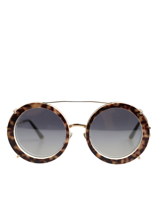 Dolce & Gabbana DG2198 – Runde Sonnenbrille mit Farbverlauf und Leopardenmuster in Braun