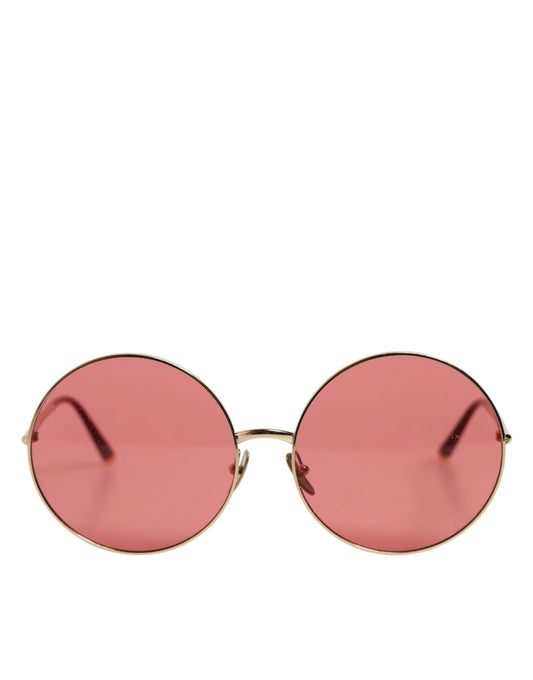 Dolce & Gabbana – Runde Sonnenbrille aus Metall in Roségold