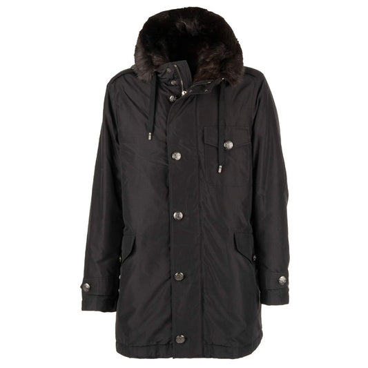 Dolce & Gabbana Schwarzer Seidenparka für Herren