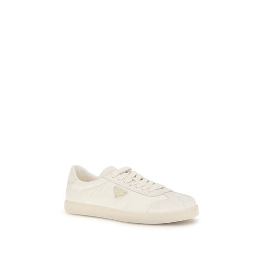 Prada Cream Leather Low Top Sneakers