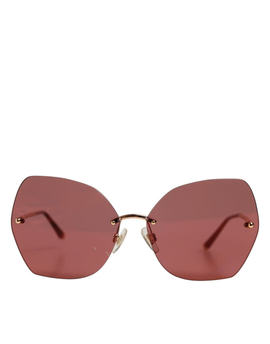 Dolce & Gabbana – Lucia – Cat-Eye-Sonnenbrille aus goldenem Metall mit roten Gläsern