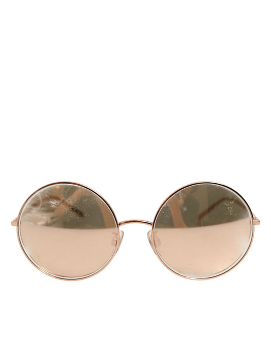 Dolce & Gabbana DG2215K Sonnenbrille mit runden Gläsern aus goldenem Metall