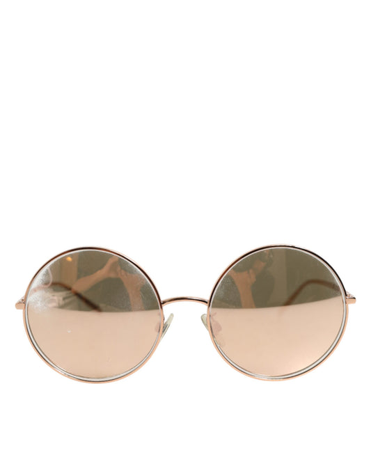 Dolce & Gabbana DG2215K Sonnenbrille mit runden Gläsern aus goldenem Metall