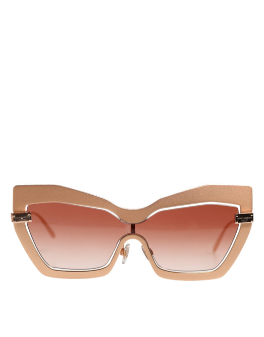 Dolce & Gabbana DG2224 – Cat-Eye-Sonnenbrille mit unregelmäßigem Rahmen in Sand-Roségold