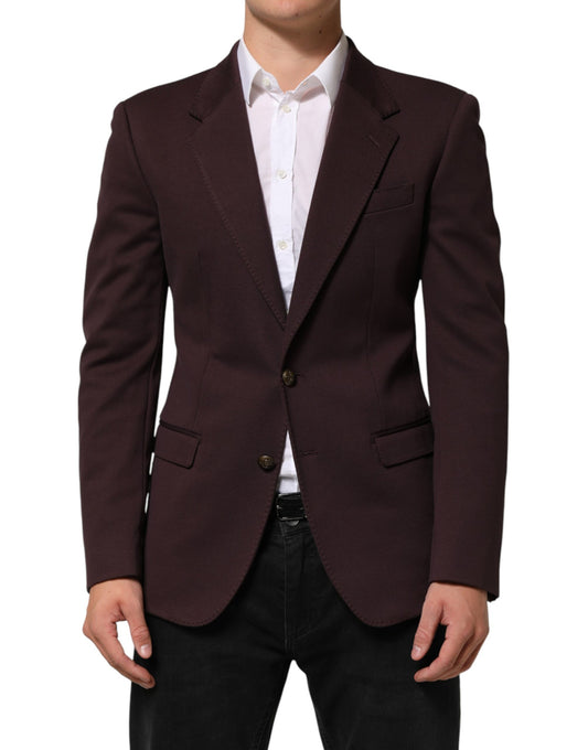 Dolce & Gabbana – Kastanienbrauner Anzugsjacken-Blazer aus Baumwolle mit 2 Knöpfen