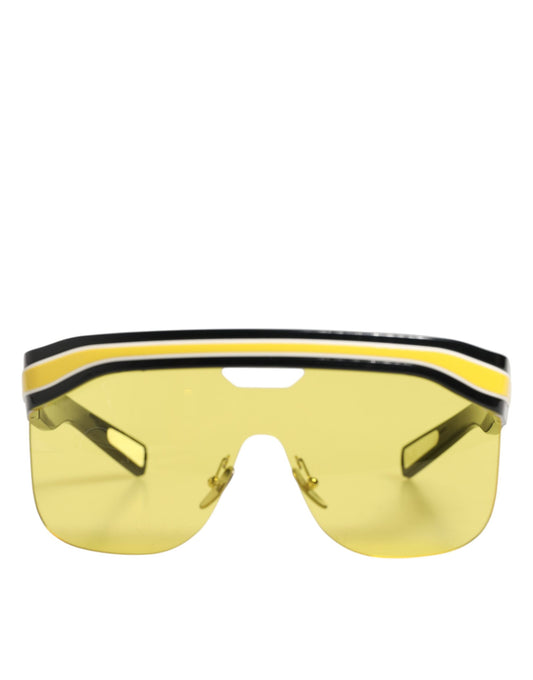 Dolce & Gabbana DG6162 Shield Schwarz Gelb Weiß Polyamid Sonnenbrille