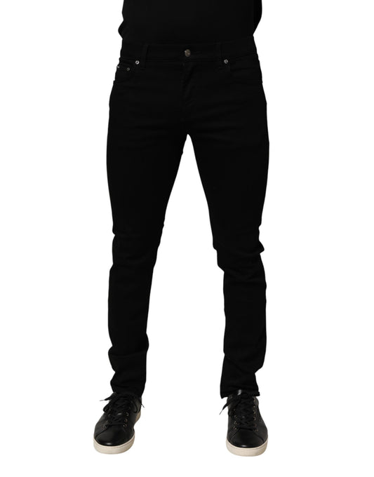 Dolce & Gabbana – Schwarze Slim Fit-Jeans aus Baumwollstretch für Herren