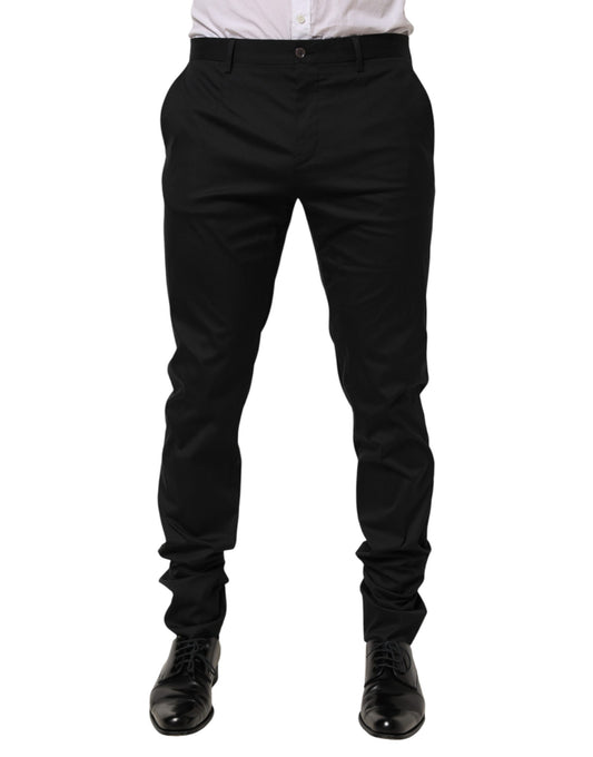 Dolce & Gabbana Schwarze formelle Herrenhose aus Baumwolle