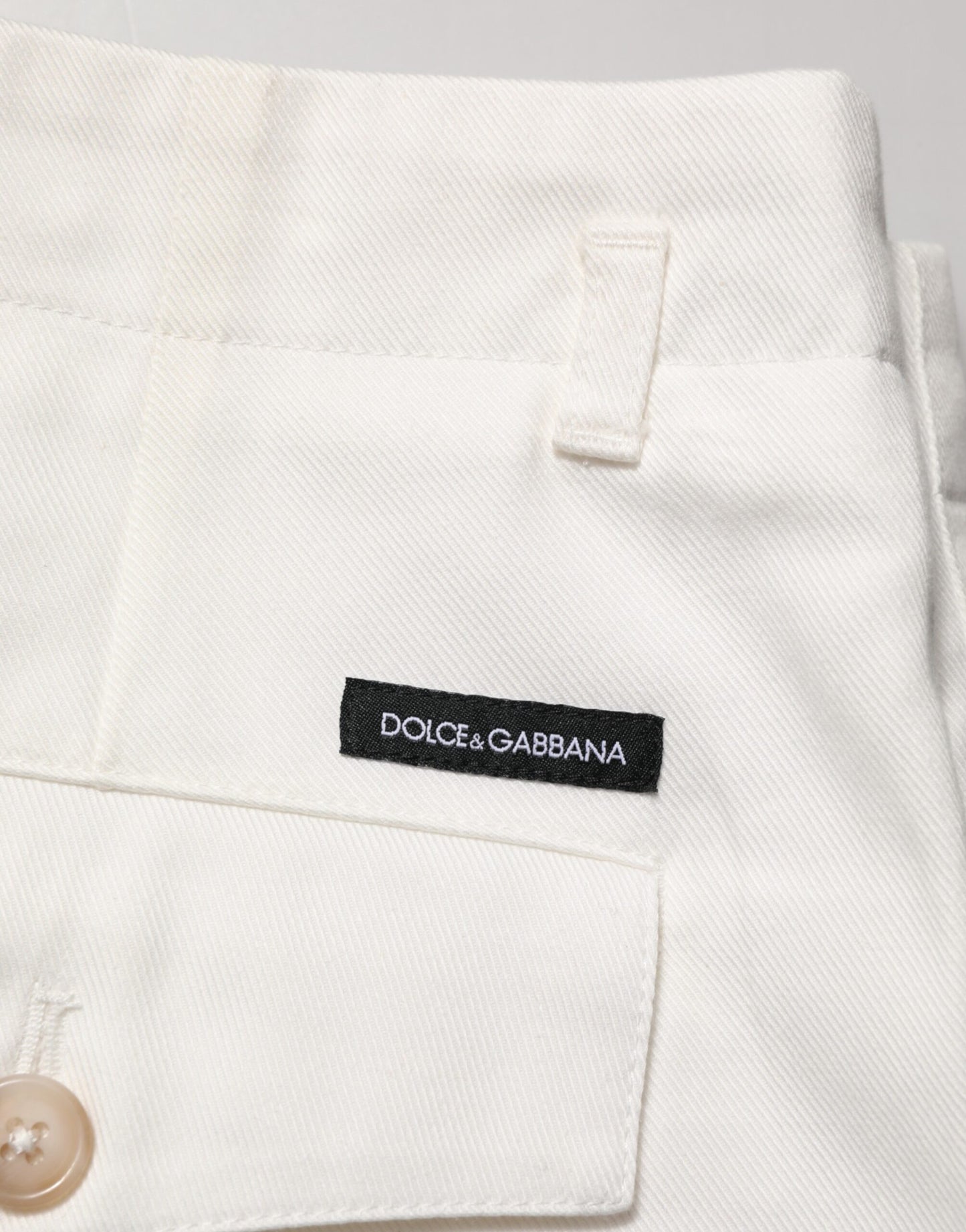 Dolce & Gabbana – Weiße Bermudashorts aus Baumwolle mit mittlerer Taille für Herren