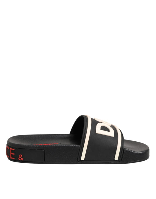 Dolce & Gabbana Schwarze Gummi-Sandalen, Strandschuhe