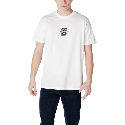 Armani Exchange – Weißes Baumwoll-T-Shirt