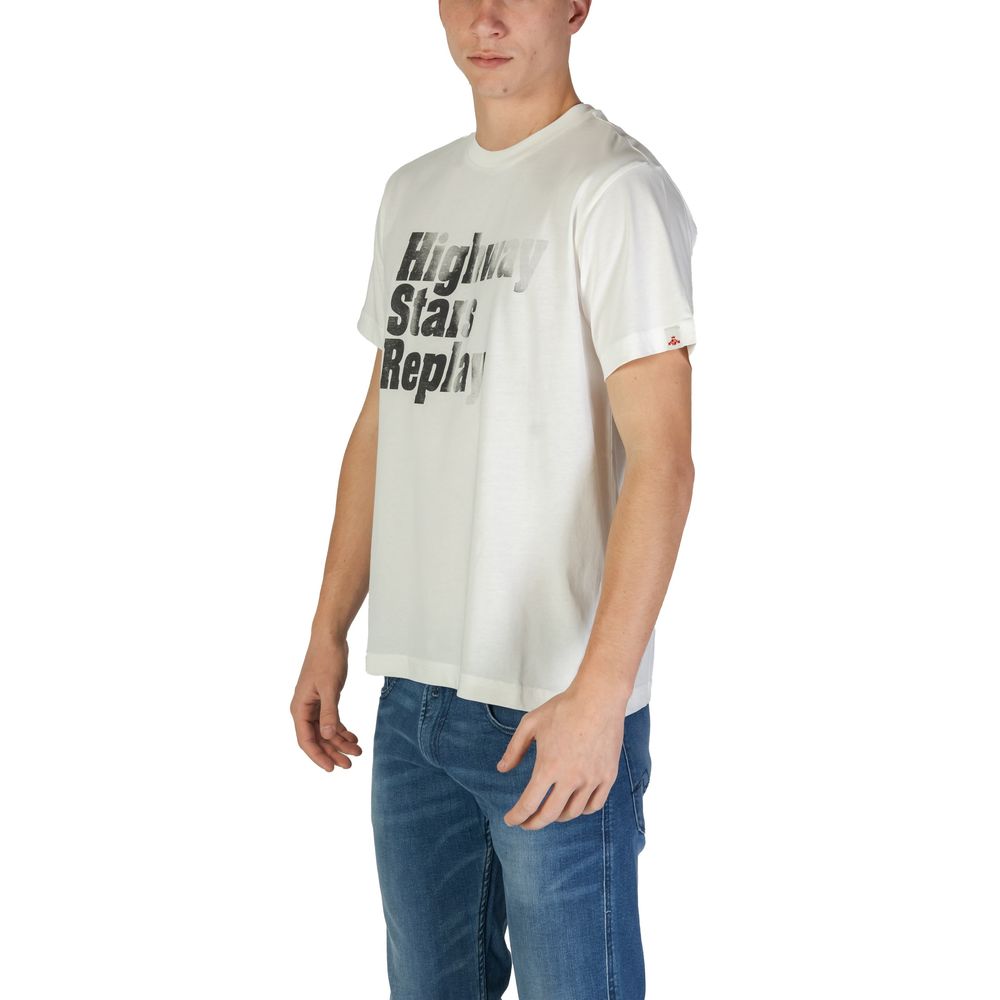 Weißes Baumwoll-T-Shirt von Replay