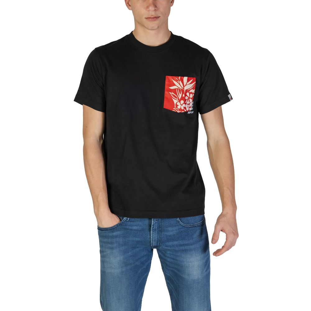 Replay – Schwarzes Baumwoll-T-Shirt