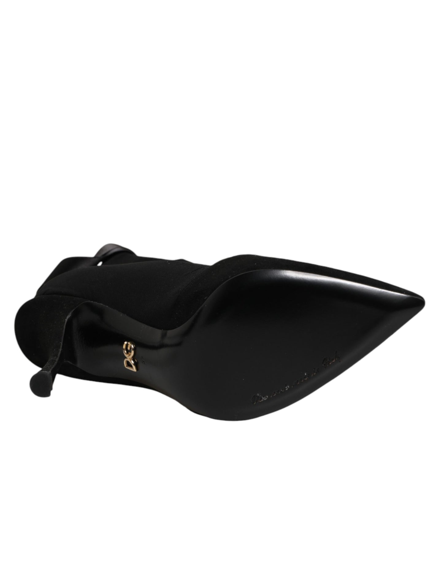 Dolce & Gabbana Schwarze Stiletto-Absätze Schnürstiefel Schuhe