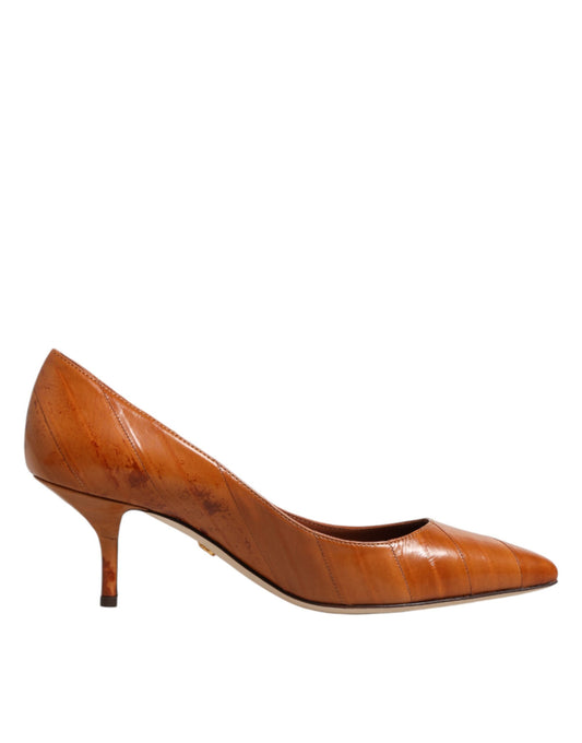 Dolce & Gabbana – Pumps aus braunem Leder mit Kitten Heels