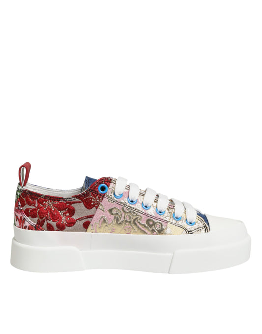Dolce & Gabbana Mehrfarbige Patchwork Low Top Sneakers Schuhe