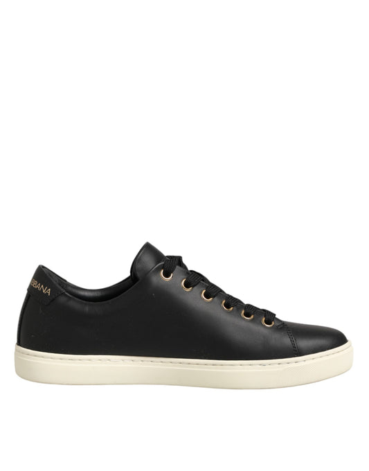 Dolce & Gabbana – Sacred Heart – Sneaker aus schwarzem Leder