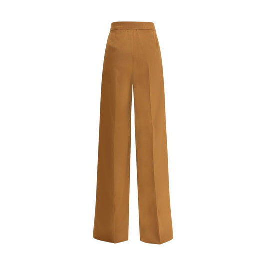 Max Mara – Weite, kamelfarbene Drap-Hose