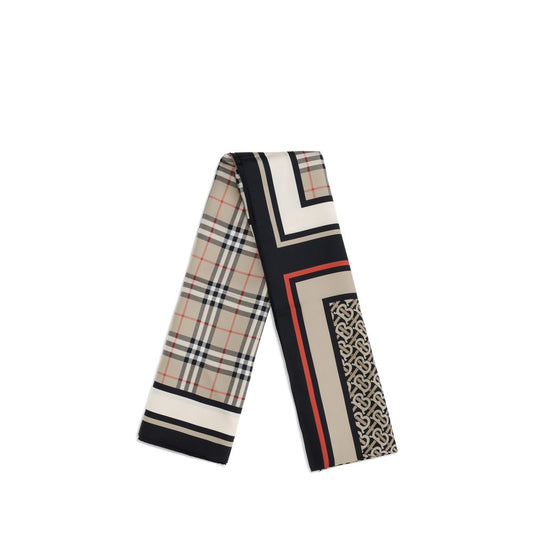 Seidenschal mit Burberry-Print und Collage