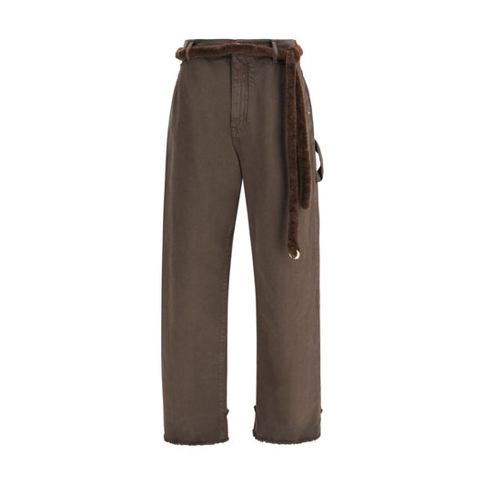 Darkpark Brown Cotton Casual Pants