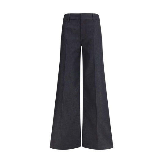 Darkpark Black Polyester Flared Pants