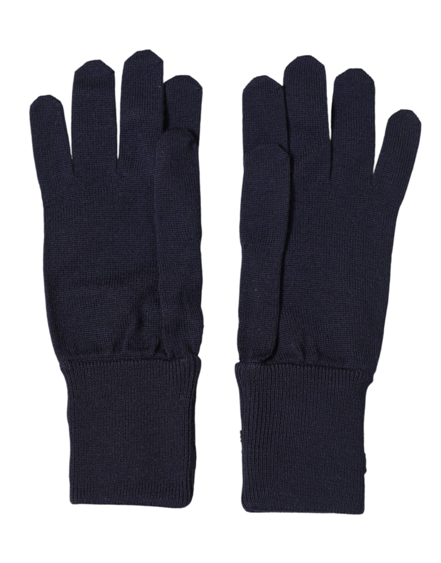 Dolce & Gabbana Blue Wool Knit #DGLovesLondon Embroidered Mitten Gloves