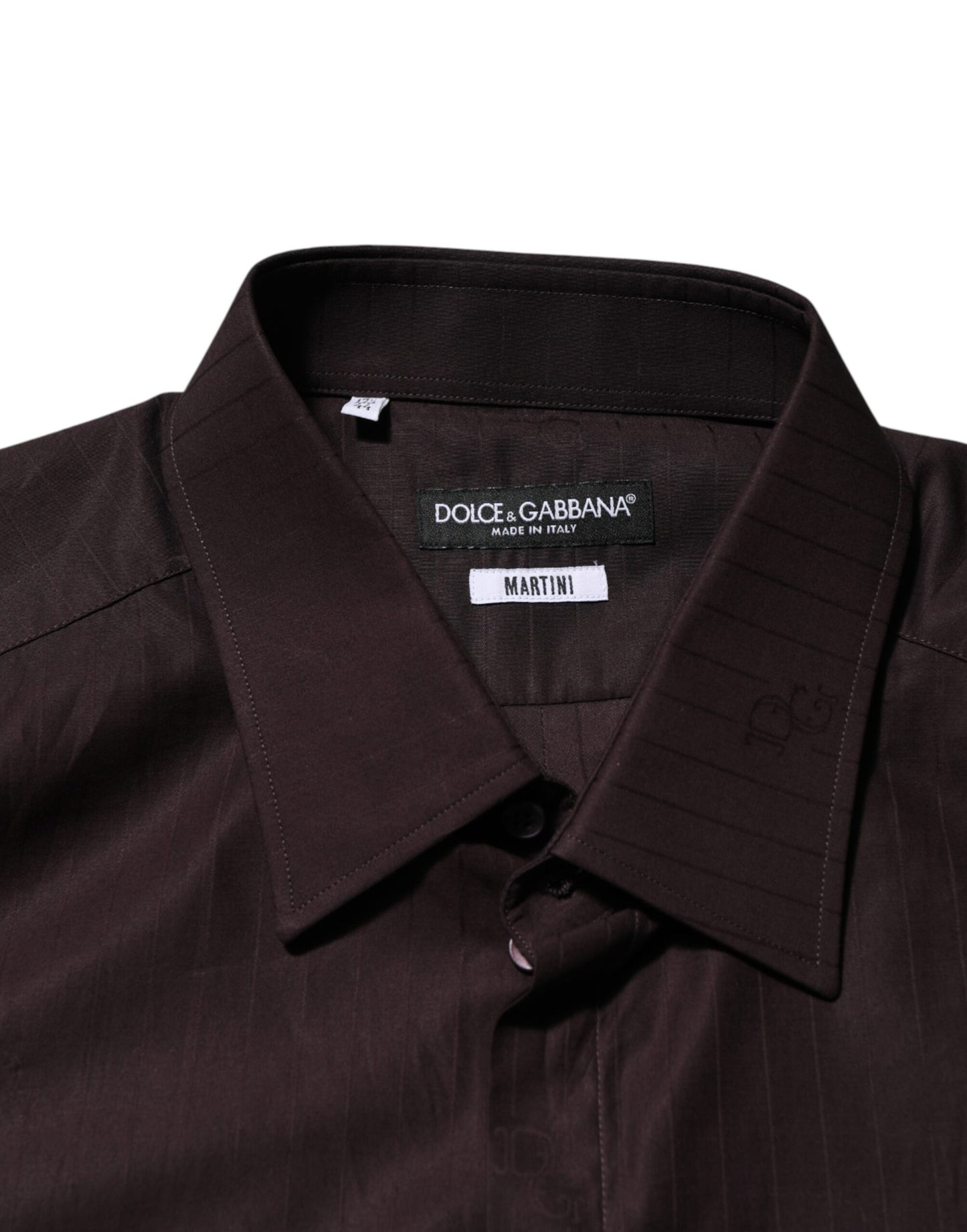 Dolce & Gabbana Brown Cotton LongSleeve MARTINI Dress Shirt