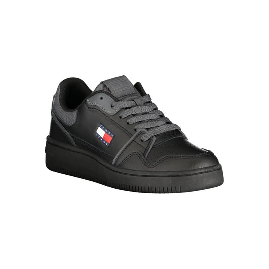 Tommy Hilfiger – Schwarze Leder-Sneaker für Damen