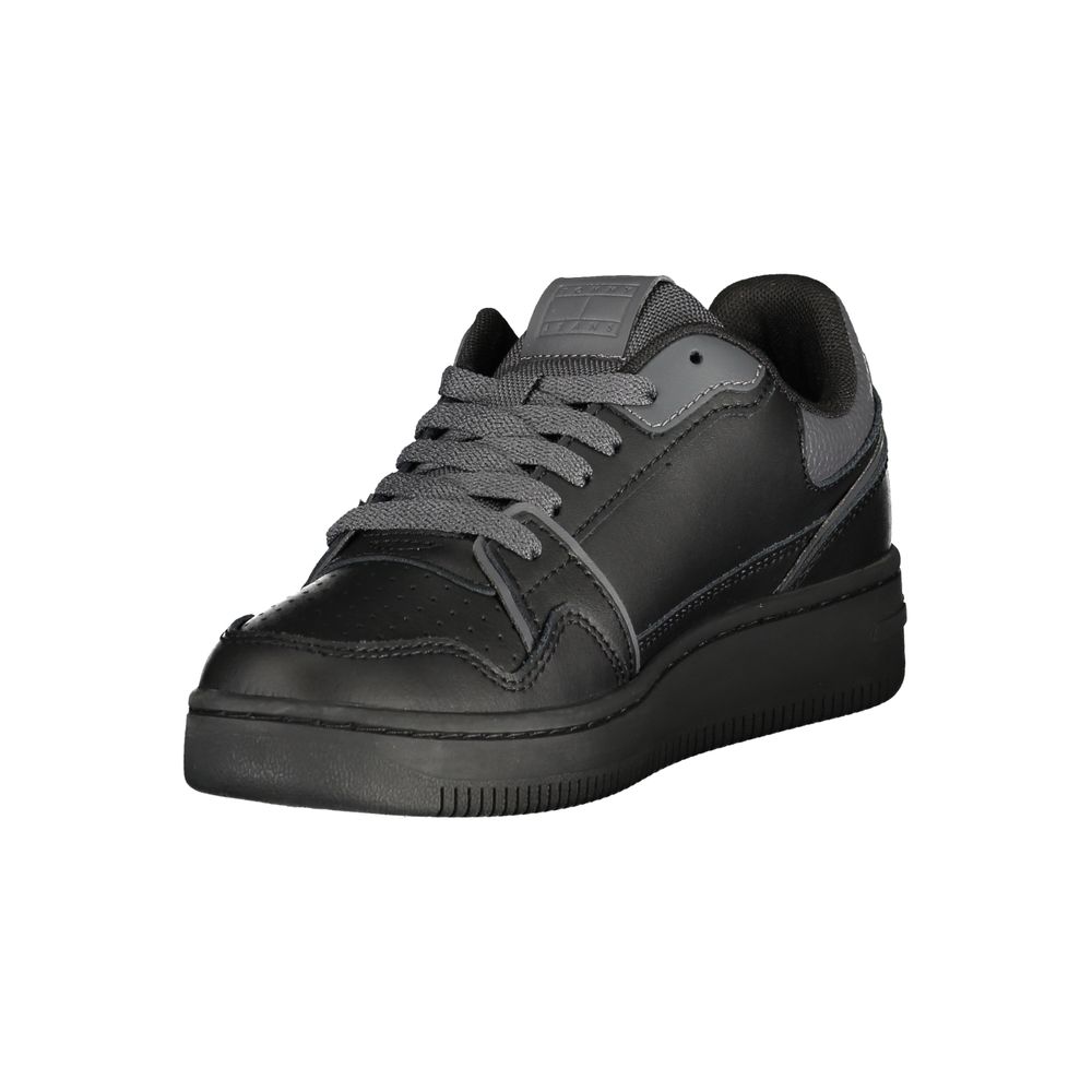 Tommy Hilfiger – Schwarze Leder-Sneaker für Damen