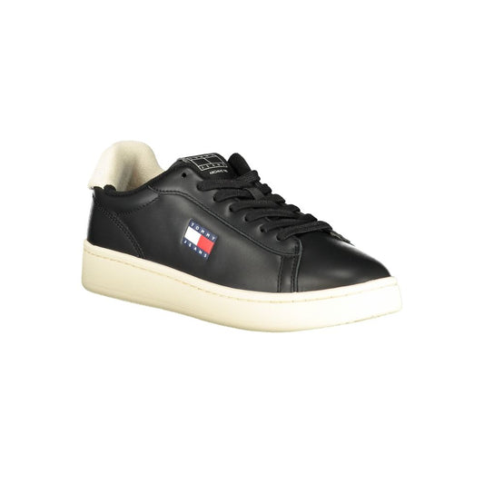 Tommy Hilfiger – Schwarze Leder-Sneaker für Damen