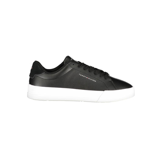 Tommy Hilfiger – Schwarze Leder-Sneaker für Herren