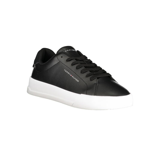 Tommy Hilfiger – Schwarze Leder-Sneaker für Herren