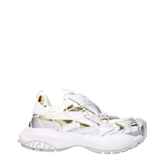 Versace – Klobige Sneakers aus weißem Stoff